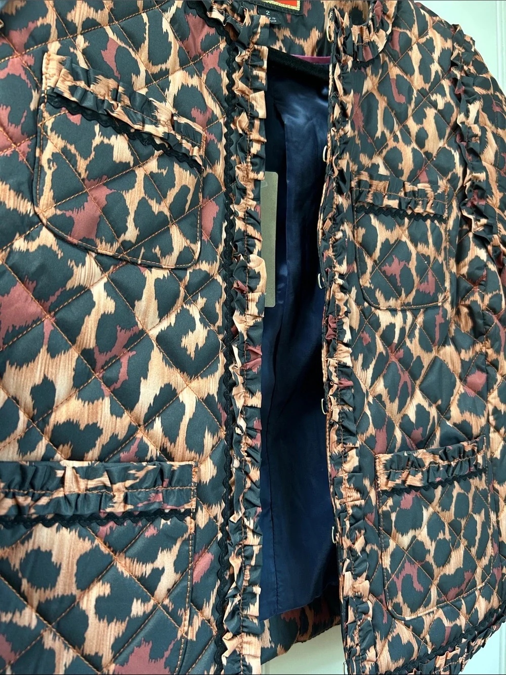 J.Crew Quilted Lady Jacket in Leopard Print NWT